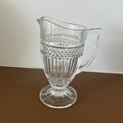 Vintage Footed Crystal Water Pitcher From The Excelsior Pattern By Godinger
