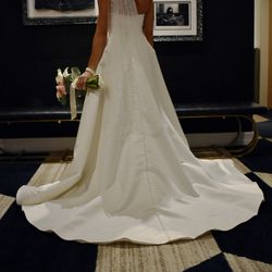 Pure Satin Wedding Dress Size 6