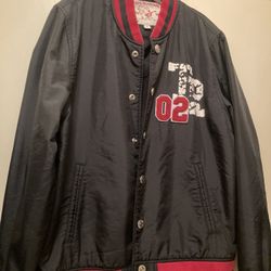 Men True Religion Varsity Bomber Jacket Size L 