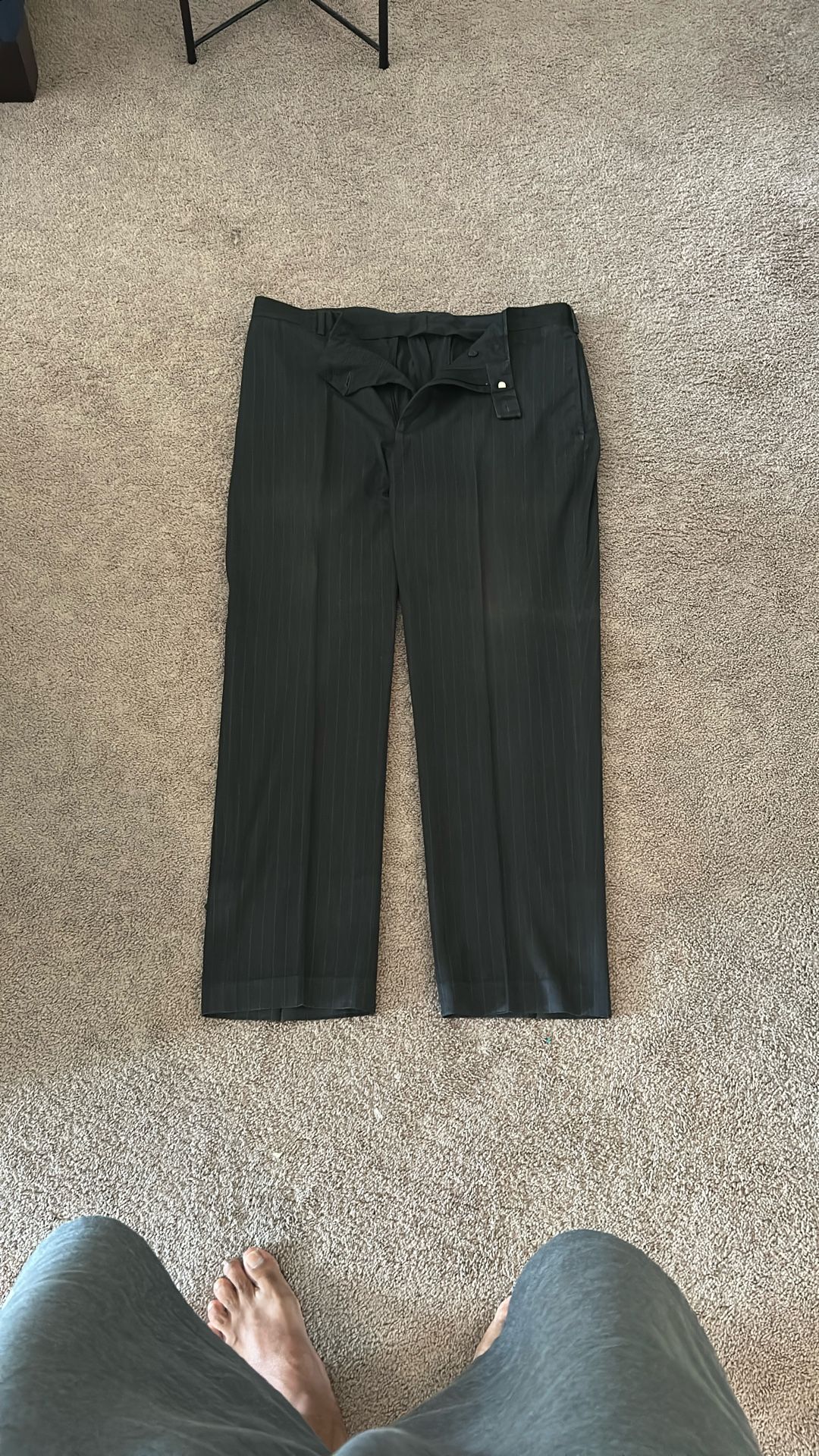 Black Pinstripe Trousers