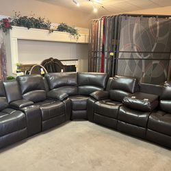 Brown Leather Recliner Sectional. 💥Dropped Down From $3,990 To $2000
