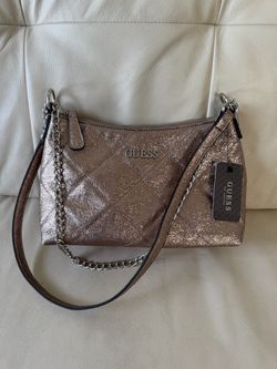 GUESS Factory Hoboken Metallic Zip-Top Crossbody