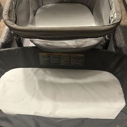 Bassinet And Play Pen With Changing Table