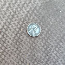 Steel Penny 1943 No Mint Mark.  Error Penny Missing Letter On Back Side