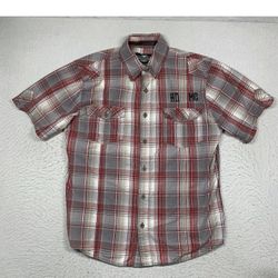 Harley Davidson Shirt Mens Large Multicolor Plaid Button Down Short Sleeve XL 