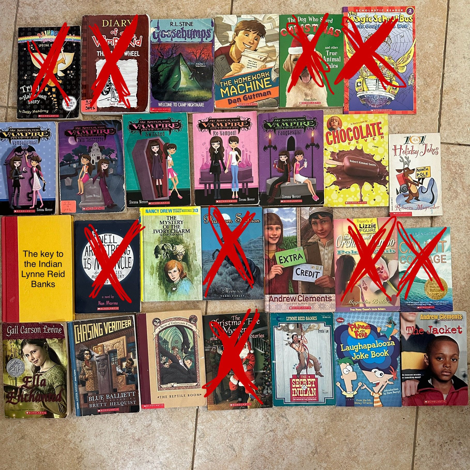 Goosebumps R.L. STINE My Sister the Vampire Sienna-Mercer THE HOMEWORK MACHINE Dan Gutman Is there a Cure for Chocolate Fever Robert Kimmel Smith 101