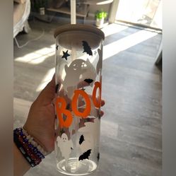 Boo Ghost Clear Glass Cup