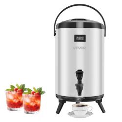 264}Insulated Beverage Dispenser, 3.2 Gal/12L Stainless Steel Thermal Drink Server with Spigot & Temp Display, Suitable for Hot and Cold Drinks, for T