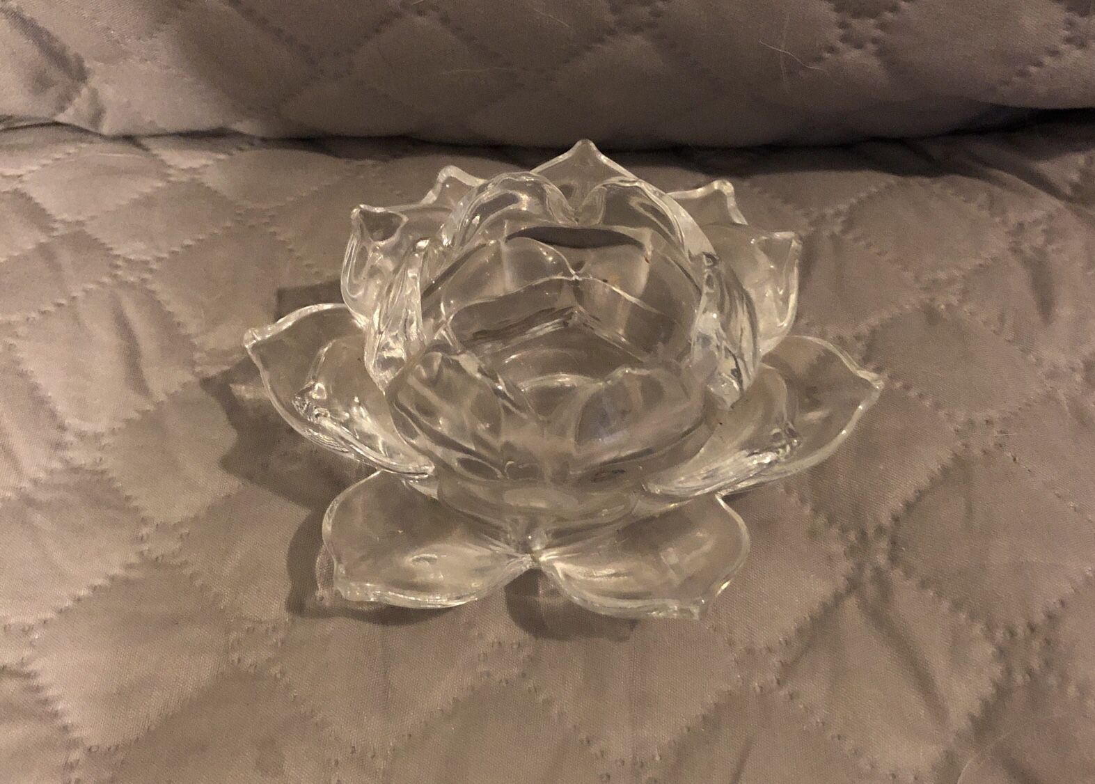 Clear Glass Flower Candid Holder