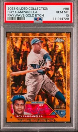 2023 TOPPS GILDED LOS ANGELES DODGERS ROY CAMPANELLA RAYWAVE GOLD ETCH #15/25 PSA 10 🔥