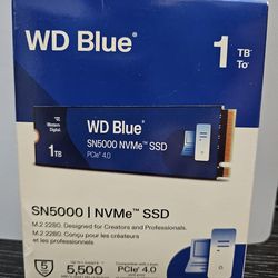 Western Digital 1TB WD Blue SN5000 NVMe Internal Solid State Drive SSD - PCIe Gen 4.0, M.2 2280, Up to 5,150 MB/s