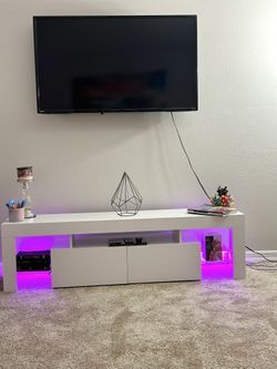 Media Console/TV Stand With LED Lights 