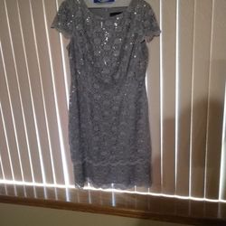 Sequin, Silver Dress...Dressy Size 10