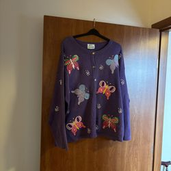 Vintage Quacker Factory Long Sleeve Cardigan Sweater 3XL