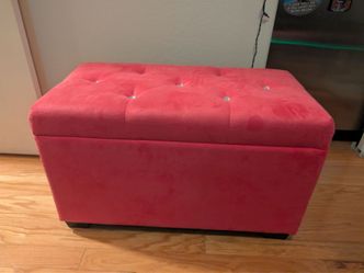 Pink storage ottoman