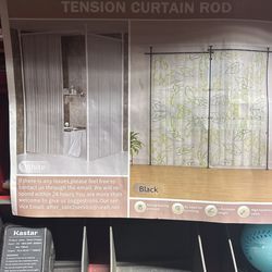 Tension Curtain Rod Black