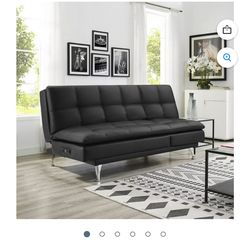 Serta Black Futon Convertible Sofa