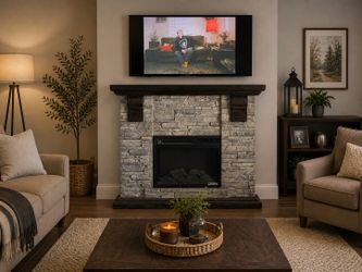 40” Electric Fireplace Stone Mantel – Excellent Condition