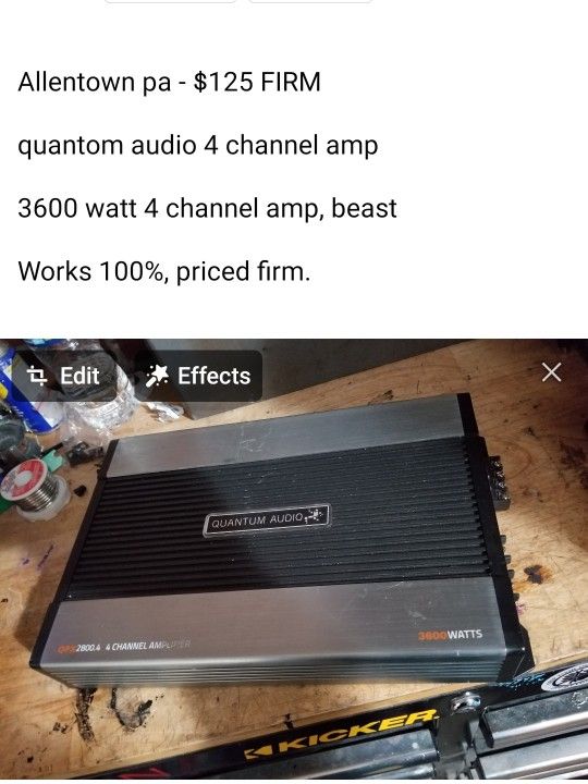 3600 Watt 4 Channel Amp