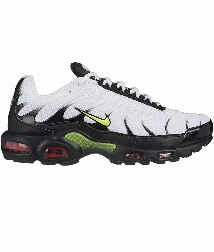 Nike Air Max Plus Men’s 7.5 / Women’s Size 9 White Volt Shoes AJ2013-100 New