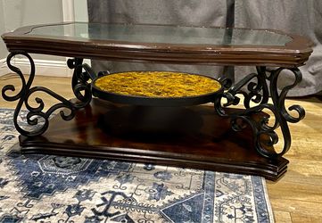 Dark Brown Glass Top  coffee table