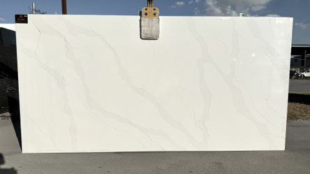 CALACATTA QUARTZ JUMBO SLABS PERLA BLANCA 127X64 2CM FOR KITCHEN COUNTERTOPS 