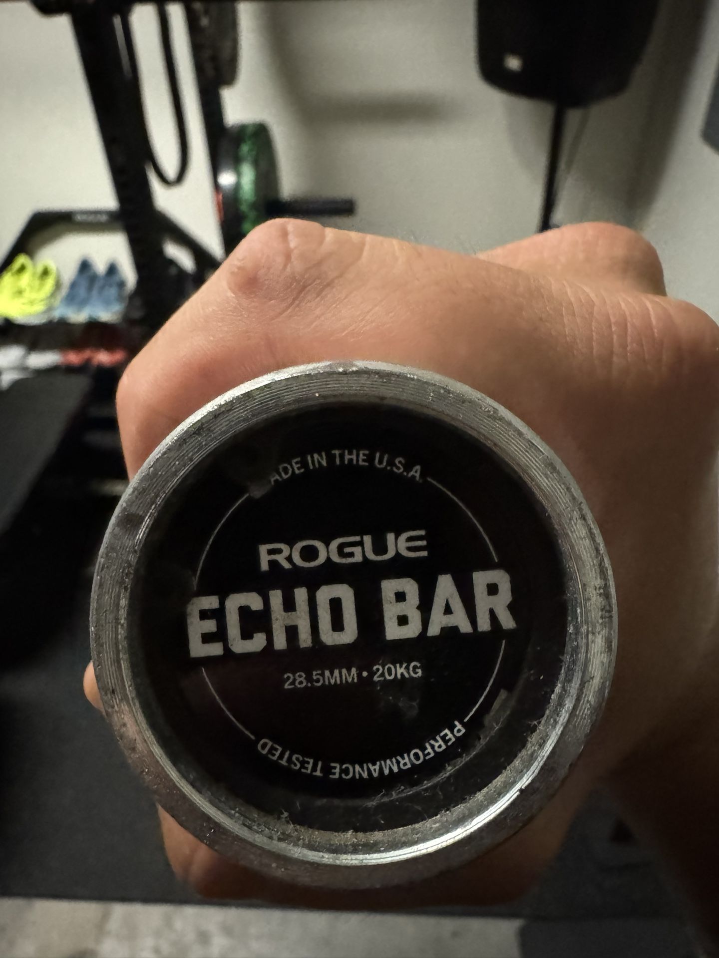 Rogue rack And Rogue Echo Barbell