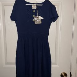 Matilda Jane girls Vault Winter Sky Navy Blue Ribbed Lap Dress Size 8 new NWT