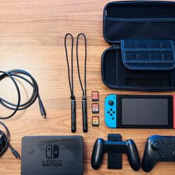 Nintendo Switch + Pro Controller + Games