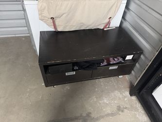 Black Coffee Table with 2 Drawers on Wheels
