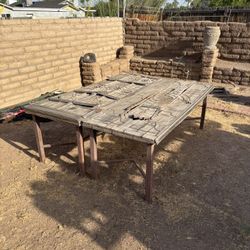 Antique Doors (XL) on Iron Table Bases (set of 2) Project Piece
