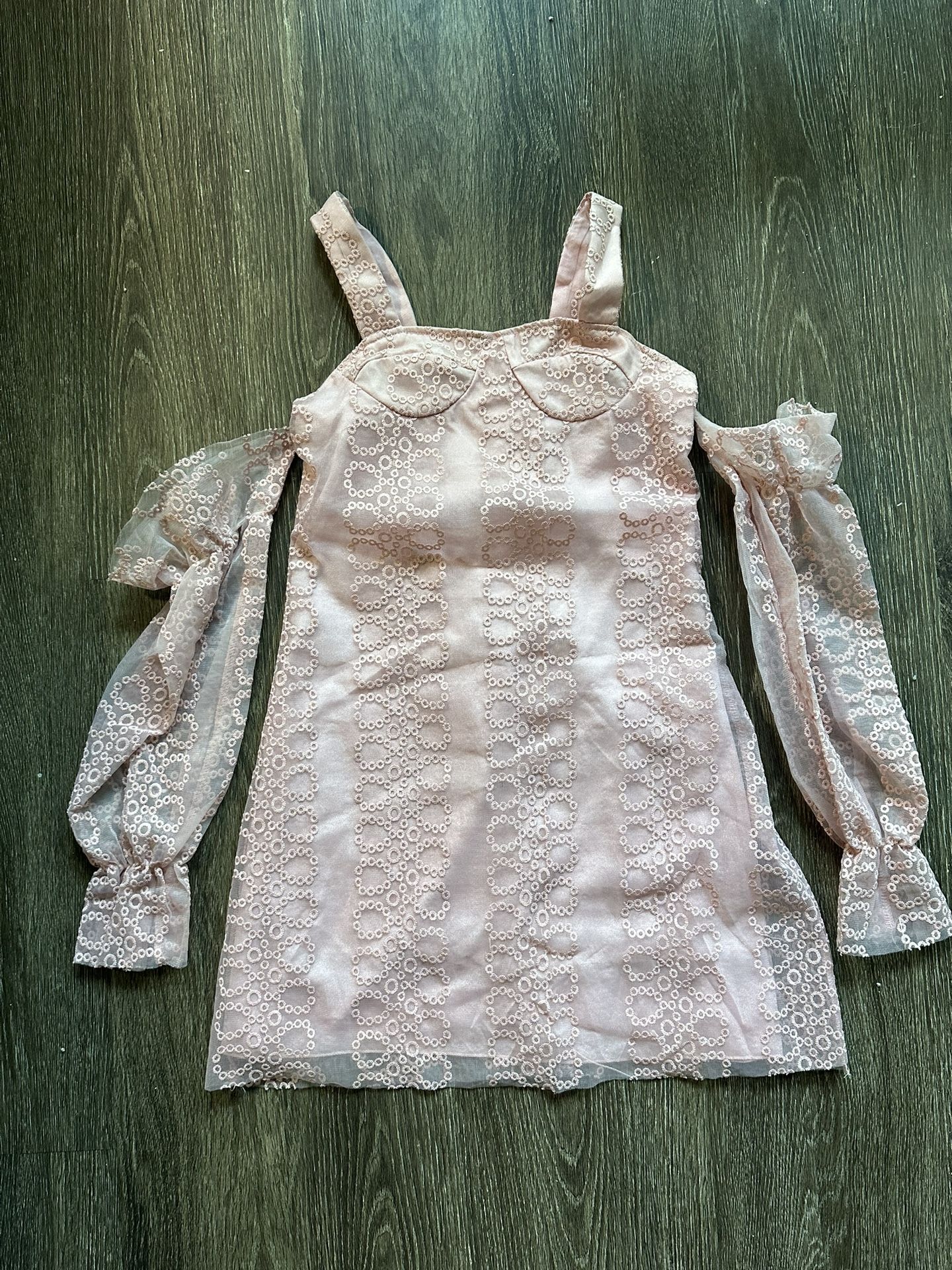 Pink Eyelet Mini Dress – Size Small