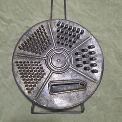 vintage rotary food grater or "salad shredder" metal safety grater