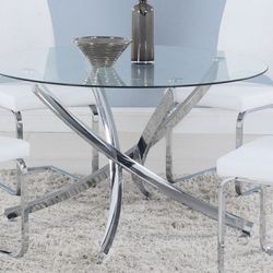 Spiral Glass Dining Table 