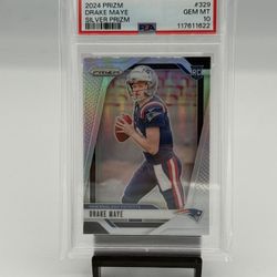2024 Panini Prizm 329 Drake Maye Silver Gem 10