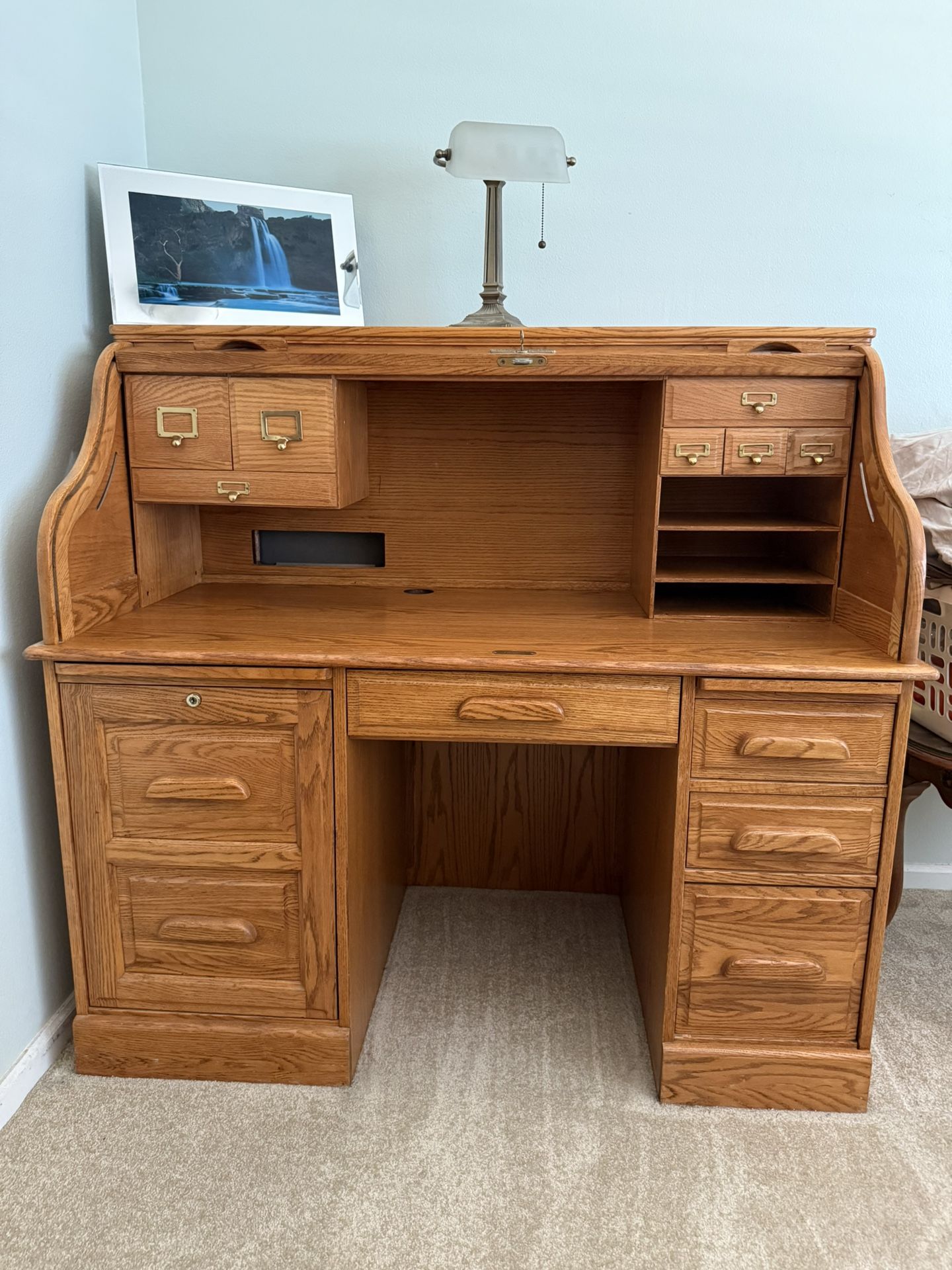 Roll Top Oak Desk
