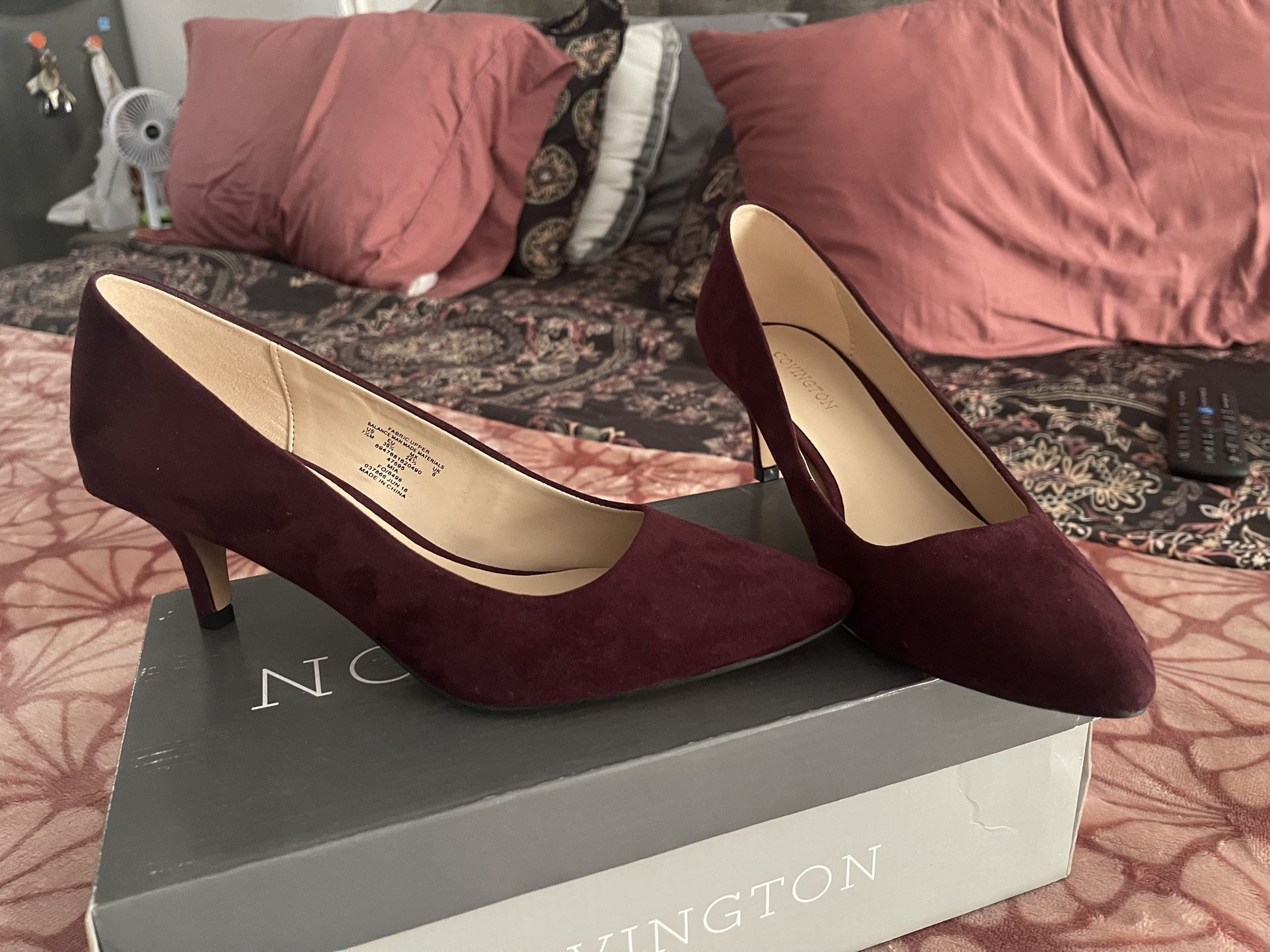 Burgundy Low High Hill Shoe