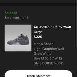 Jordan 5 wolf grey