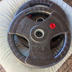 Pair of 55 lb Olympic weight plates