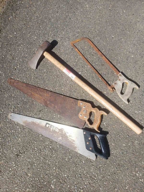 Vintage Easco Splitting Maul, Diston Phila Saw, Metal Saw, Other
