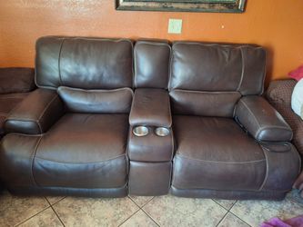 Brown leather sofa 