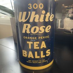 Antique White Rose 1 1/2 Pound Tea Can Tea 250+ Bags