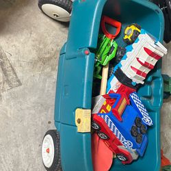 Kids Pull Wagon And Toys