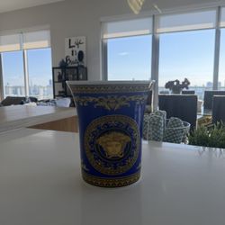 Versace Rosenthal Cobalt Blue  Porcelain  Vase