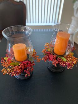 2 Holiday Candle Holders