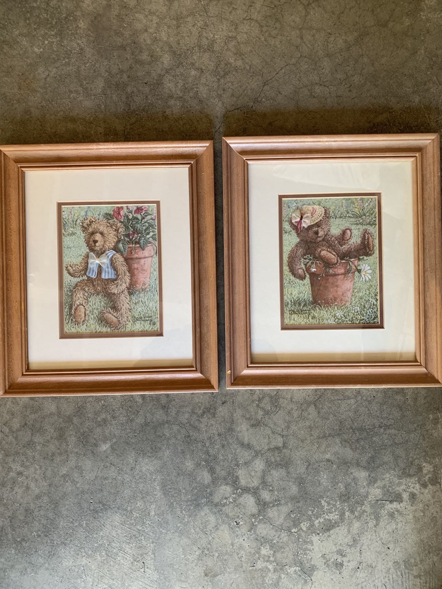 Two 12 x 15 Bow Tie and Bow Hat Bear pictures.