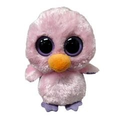 Ty Beanie Boo 'Posy' the Pink Chick (9 inch) Purple tush tag *Rare*
