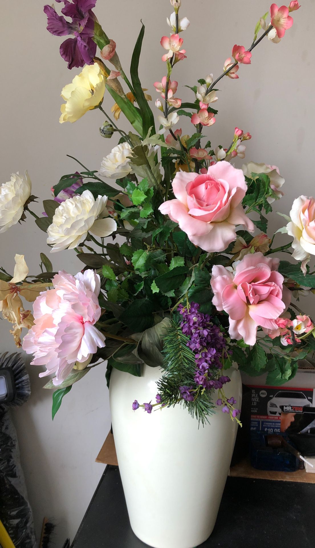 Vase and flower, 36” high.