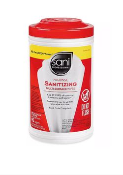 Sani Professional No-Rinse Sanitizing Wipes 95 ct