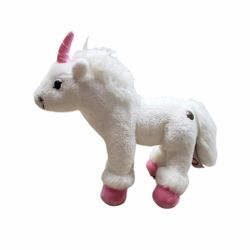 2013 Toys r Us x FAO White Unicorn Pink Horn Plush 9" Stained